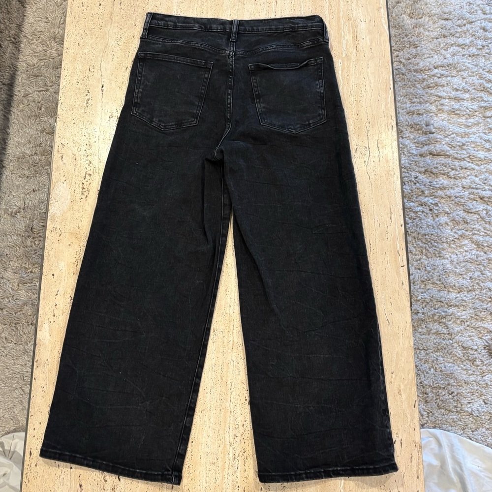 Banana Republic Black Wide-Leg Cropped Jeans